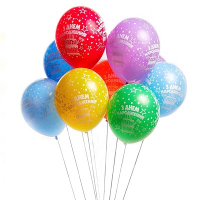 Повітряні кульки з гелієм - Happy birthday 117 фото