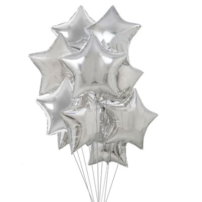 Повітряні кульки з гелієм - Silver stars 149 фото