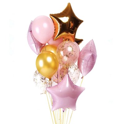 Повітряні кульки з гелієм - Pink & gold 110 фото