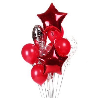 Повітряні кульки з гелієм - Red & silver 128 фото