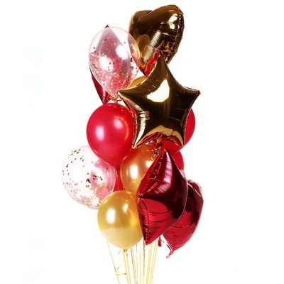 Повітряні кульки з гелієм - Red & gold 131 фото