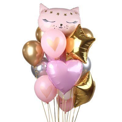 Повітряні кульки з гелієм - Pink cat 648 фото