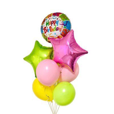 Повітряні кульки з гелієм - Вright birthday 135 фото