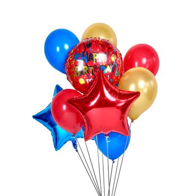 Повітряні кульки з гелієм - Happy birthday red 136 фото