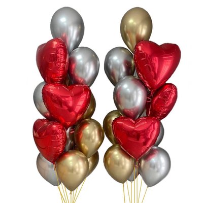 Повітряні кульки з гелієм - Pair of hearts 330 фото