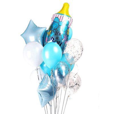 Повітряні кульки з гелієм - Baby bottle blue 409 фото