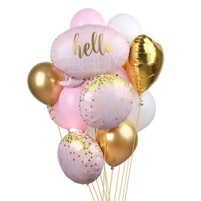 Повітряні кульки з гелієм - Hello baby girl 402 фото